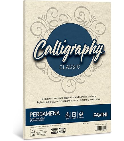 Carta Pergamena Calligraphy Favini A4 - 90 Gr, Per Inkjet, Laser E Scrittura Manuale - Foto 5