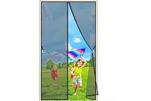 AIPPEI Porte Moustiquaire Magnétique, 50x170 cm Rideau Mailles Anti Moustique Mouche Fermeture Automatique Aimant avec Bande Sratch Empêche de Passer Bestioles, Noir P