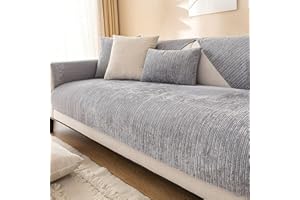 ‎EDUMOV Edumov Sofa Überzug rutschfeste, Universal Sofaschoner 1 2 3 4 Sitzer, Waschbar Sofabezug Sofaüberwurf, Weiche Couchüberzug Überwurfdecken für L Form U Form Sektionssofa(Grau, 90x160cm)