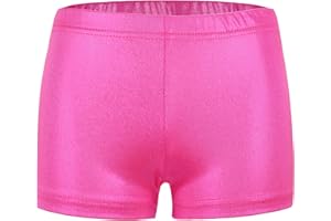 SEAUR Szorty dziewczęce do tańca, gimnastyki, jogi, dla dzieci, szorty do tańca, metaliczne, błyszczące, 3-12 lat