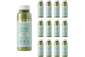 PRSS 100% COLD PRESSED PRESS Healthfoods, 12 x 250ml Wonder Greens Super Smoothie, Cold Pressed Super Green Smoothie containing Turmeric and Cayenne, Vegan Friendly
