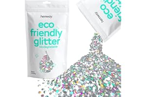 HEMWAY Sombra de ojos biodegradable holográfica plateada con purpurina ecológica A base de plantas súper gruesa para rostro cuerpo cabello manualidades resina festivales maquillaje 100g/3,5 oz