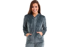 nolihoo Survêtement de maison pour femme - Survêtement de sport - Survêtement de jogging - Ensemble de loisirs - Velours doux - Avec fermeture éclair - 2 pièces - Pour l'intérieur et l'extérieur