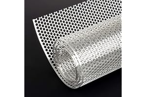 AggAuto Griglia universale per auto, 101,6 x 33 cm, in lega di alluminio, con foro a nido d'ape, distanza di 6 mm, 1 mm, una delle griglie di forma più multifunzionali, colore argento