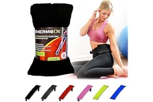 Wheat Bags Microwavable Heat Pack - Body Wrap Microwave Heat Pad with UK Cleaned Wheat & Lavender Scent for Body Discomfort - Back, Shoulder, Stomach & Neck Heat Pad by ThermoDR - Black