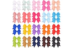 JOLLYBOWS 40 fermagli per capelli da 6,1 cm con chiusura a coccodrillo, con fiocco con nastro in grosgrain, accessori per capelli per bambini