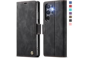 XYGLOW Handyhülle für Samsung Galaxy S25 Ultra 5G Hülle Klappbar Premium PU Lederhülle Klapphülle【RFID Schutz】Kartenfach Standfunktion Schutzhülle für Samsung S25 Ultra Flip Case Tasche Cover,Schwarz