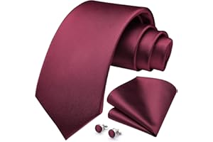 HISDERN Cravatta Uomo Elegante Cravatta Fazzoletto Gemelli Formale Regali per Feste di Nozze