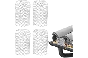 JYTDBCS 4 Pcs Gutter Guards - Aluminum Gutter Downspout Guard, Expandable Leaf Strainer Gutter Screen Covers Down Pipe Protectors, Keeps Gutter Clear of blockages from Leaves, Moss, muck, mud, Balls