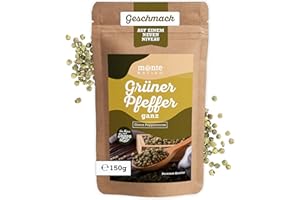 Ziarna pieprzu zielony Monte Nativo (150 g) – Green Pepper – zielony pieprz w całości – delikatnie suszone i aromatyczne przyprawy idealne do gotowania i przyprawiania – intymny aromat i smak