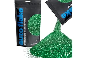 Hemway Premium Automotive Glitter Flake Paint Additive - Emerald Green | Fine Metal Flakes for Car, Truck, RV, Motorbike & Boat Decoration | Mix with Auto Paint | 100 g