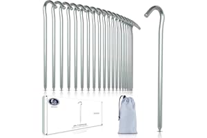 AIBELI 24 Pezzi Picchetti per Tende in Alluminio Aeronautico Duro, 18 cm/7" Pioli da Tenda, Picchetti per Tende da Campeggio, Picchetti per Accessori da Campeggio, Giardinaggio, Pesca, Tende, ecc.