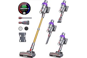 BuTure Cordless Vacuum Cleaner, 450W Stick Vacuum with Touch Screen, Up to 55 Mins Runtime, Self-Standing Vacuum with Auto Mode, Lightweight Vacuums for Hardwood Floor Carpet Car Pet Hair