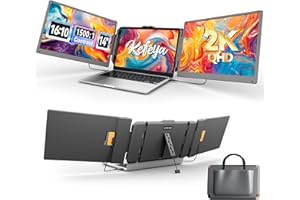 KEFEYA 2K Écran Portable 2160P 2160x1440P QHD, Moniteur Portable 14" Plug & Play Triple Moniteur Ordinateur Portable Rapport Contraste 1500:1 pour Windows, Mac, Chrome, Android avec 13.3 "-17"