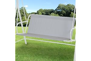 Gemsaya Replacement Garden Swing Seat Cover, Durable 600D Oxford Fabric Waterproof Hammock Furniture Swing Chair Cover, Fit for 2 and 3 Seater Swing Chair 148 x 50 x 50 cm, Grey