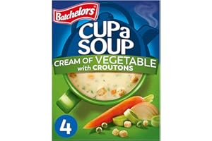 Batchelors Cup a Soup Cream of Vegetable with Croutons Instant Soup, 4 Sachets Per 122 g (Pack of 1)