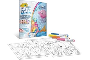 CRAYOLA - Color Wonder, Kit de Coloriage avec 18 Pages à colorier et 4 Feutres Anti-Tache, sur Le thème des Amis de la Mer, Activité Créative pour Enfants, 3,4,5 Ans, 75-2667
