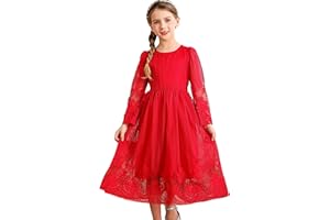 BONNY BILLY Vestido Niña Fiesta Boda Ceremonia Elegante Navidad Largo Tul Encaje 3-11 Años