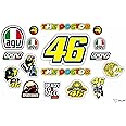 Aesthetic VR46 and AGV Stickers for Bike and Helmet Decal, Water Proof - Maximum Attention - Residue-Free Removal - Self adhersive, Quality Sticker (Pack of 17) - TRI SRI Stickers