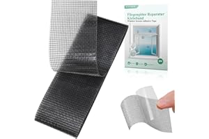 REDTRON Window Screen Repair Tape (48mm×2m, Black), Fiberglass Repair Kit for Window and Door Screens, Anti-Mosquito Mesh Screen Repair Tape with Strong Adhesive