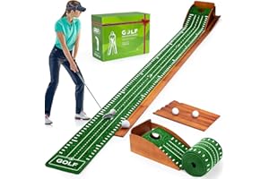 YEEMOUTYLO Golf Putting Mat, Putting Mat Indoor Golf, Putting Mat, Golf Putting Machine, Indoor Golf Putting Set, Putting Machine, Golf Putting Mat with Ball Return