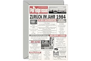Stuff4 40. Geburtstagskarten für Männer Frauen - Zurück im Jahr 1984 Zeitung - 40 Alles Gute zum Geburtstag Jahrestag Hochzeitstag Karte Vintage Jahrgang Geboren 1984 A5 Glückwunschkarten