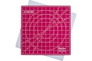 The Quilted Bear Rotierende Schneidematte, 30,5 x 30,5 cm - quadratisch, 360° drehbar, selbstheilende Matte mit innovativem Verriegelungsmechanismus zum Quilten und Nähen (Rosa)
