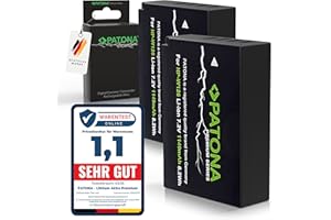 PATONA 2x PREMIUM NP-W126 Batteria 1140mAh compatibile con Fujifilm FinePix HS50EXR HS30EXR X100F X100V X-T1 X-T2 X-T3 X-T20 X-T30 II X-Pro1 X-Pro3 X-E1 X-E4 X-A1 X-A7 X-H1 NPW126S W126