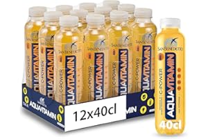 San Benedetto Aquavitamin C-POWER Gusto Arancia, Bevanda con alto contenuto di Vitamina C, Vitamine in Acqua Minerale, 12x400ml