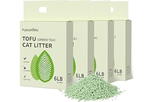 FUKUMARU Tofu Katzenstreu 10,8 kg - Klumpendes Katzenstreu, Geruchsbekämpfung mit grünem Teearoma, staubfrei und leicht klumpend, spülbar in der Toilette.