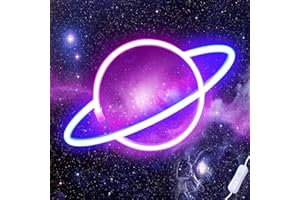 Taeku Letrero de Neón LED, 3D Decoración de Pared Signos Luces de Neón Colgantes USB Para la Iluminación del Dormitorio Fiesta Niños Habitación (Planeta Mixto)