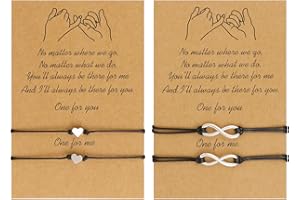 QINREN 2PCS Friendship Bracelets, Handmade Bracelets Promise Distance Matching Bracelets Boho Braided Rope Bracelets for Best Friends Couple Mom Daughter Women Mens Teen Girls