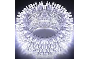 EcoNour Christmas Lights 100 LED 10m Christmas Tree Lights for Indoor & Outdoor Cool White Decorations Fairy String Lights for Xmas Garden Bedroom & Party | Mains Powered Clear Cable