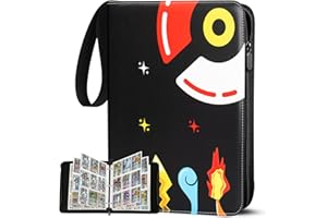 Sammelalbum für Pokemon Karten, 50 Seiten 900 Karten Kapazität Sammelkarten Album, PU Tragbar Wasserdicht Karten Halter Heft Ordner Buch kompatibel Ninjago Geschenk für Kinder 50 Pcs Seite
