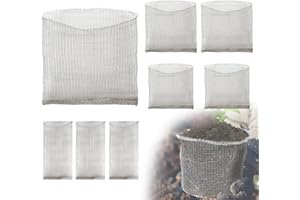 EFUTURETIME 8 koszy ochronnych korzeń ze stali nierdzewnej, ochrona korzeni roślin, kratka przeciw nornikom, gryzoniom, roślinom ogrodowym, worek siatkowy z metalu do ochrony korzeni drzew, kwiatów