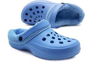 IMTY Womens Clogs Warm Fur Lined Thermal Garden Clogs Lightweight EVA Slip On Slippers Kitchen Nurse Indoor House Shoes Sandals