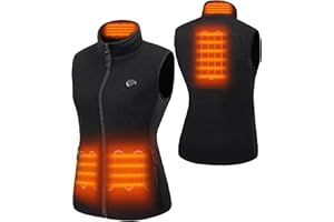 HEWINZE Polaire Gilet chauffant Femmes, veste chauffage usb, utilisée pour le ski, le camping, la pêche sur glace et d'autres activités de plein air (Piles non incluses)