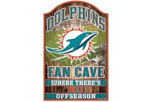 Wincraft NFL Schild aus Holz Miami Dolphins Fan Cave Holzschild Wood Shield Stadion