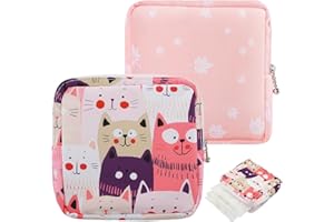 Ouligay 2 Stück Tampon Binden Aufbewahrung mit Reißverschluss Perioden Tasche Damenbinde Aufbewahrungstasche Damenbinden Täschchen Tampontasche Organizer Tasche für Damen Mädchen