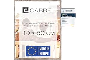 CABBEL Cornice 40x60 cm, Rovere scuro, Robusta Cornice in Legno MDF, Vetro Plexi infrangibile, da Appendere, Ideale