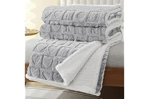 MANEMI Manta de Borrego, Doble Cara Franela y Sherpa, 100% Poliester, Suave y Caliente para Invierno, Manta Cama y Sobrecama