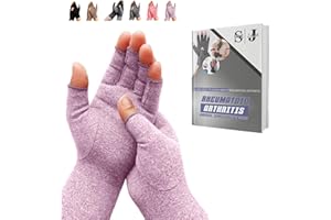 SyeJam Arthritis Gloves Fingerless- Rheumatoid Arthritis Compression Gloves for Pain Relief - Purple (M) 1 Pair