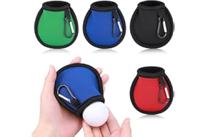 FENTAR 4 x torba do czyszczenia piłek golfowych, przenośna torba na piłkę golfową z klipsami, wodoodporna torba do czyszczenia piłek golfowych z podwójnymi warstwami, kompaktowa torba do czyszczenia piłek