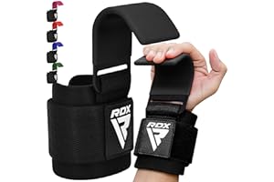 ‎RDX RDX Zughilfen Haken Krafttraining, 8mm Gepolstert Handgelenkschutz, Profi Bodybuilding Gewichtheben Griff, Fitness Powerlifting Weight Lifting Hook, Männer Frauen rutschfest Grip, Kreuzheben klimmzug