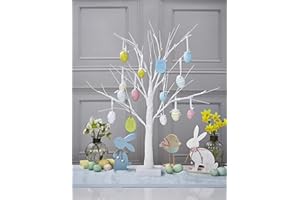 Celebright Árbol de Pascua preiluminado con 24 LED de color blanco cálido, función de temporizador con pilas, decoraciones incluidas