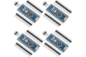 DORHEA 4Pcs für Nano Board 5V 16M Micro USB Microcontroller Board V3.0 mit PIN Headers Pin ungelötet Kompatibel mit Electronics Development Board Nano328P Nano3.0