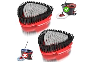 SUPERABOUND 2 Packs de têtes de brosses de Remplacement compatibles avec Vileda Turbo EasyWring 1-Tank, pour la Cuisine, la Salle de Bain, la Piscine, la terrasse et Le Nettoyage des sols durs