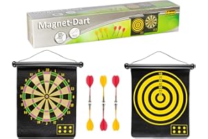 Idena 40462 - Juego de dardos con 2 dianas y 6 dardos magnéticos, se puede jugar a dos bandas, para interior y exterior