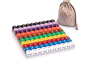 Yellow Mountain Imports Ultimate Rounded 6-Sided Dice - Set of 100, 16mm, Multi-Colored Dice for Board Games, Dice Games, Math Games