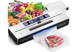 ‎LANBLU LanBlu Vakumierergerät für Lebensmittel mit Doppelte Heißsiegelung, 7 in 1 Folienschweißgerät Vakuumierer bis zu 8x Länger Frisch, 80KPA Vakuumierer Vakuumiergerät für Trocken-/Feucht Lebensmittel